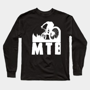 MTB Forest Silhouette /cycling Long Sleeve T-Shirt